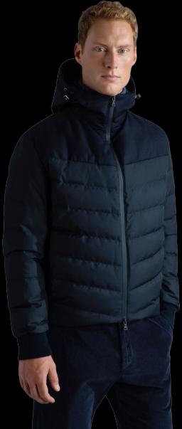 Mens Save The Sea Loro Piana Wool and Rescue Down Jacket Navy