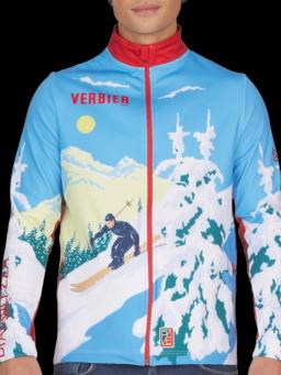 Verbier Mens Mid-Layer Blue/Red