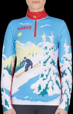 Verbier Womens Mid-Layer Blue/Red
