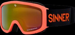 Duck Mountain Kids Ski Goggles Matte Orange Neon with Double Full Orange Mirror