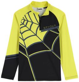 Kids Web Midlayer Zip Top Black Lime