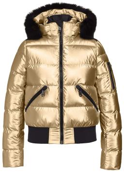 Womens Aura Real Fox Fur Ski Jacket Gold