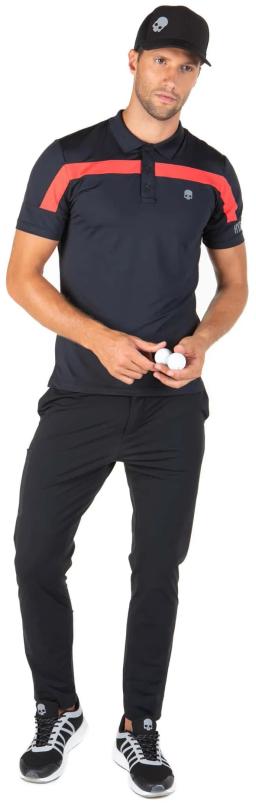 Mens Golf Polo Black/Red