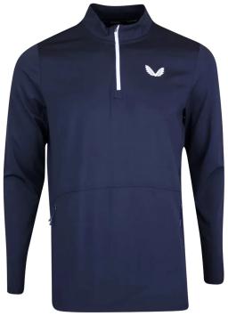Active Quarter Zip Mens Running Sweatshirt Navy