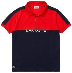Sport Boys Breathable Colourblock Pique Polo Shirt Redcurrant Bush/Navy Blue