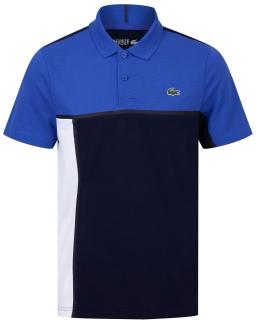 Colourblock Ultra-Light Cotton Mens Polo Shirt Blue/Navy Blue/White/Navy Blue