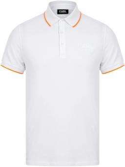Mens Tennis Polo Shirt White/Orange