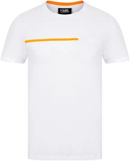 Crew Neck Mens Tennis T-shirt White/Orange