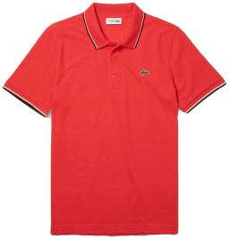 Sport Ultra-light Knits Piping Mens Polo Shirt Red/Black/White