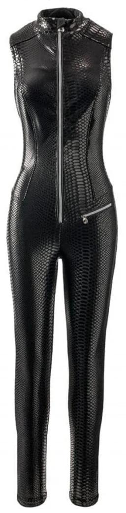 Womens Domina Snake Ski Suit Black