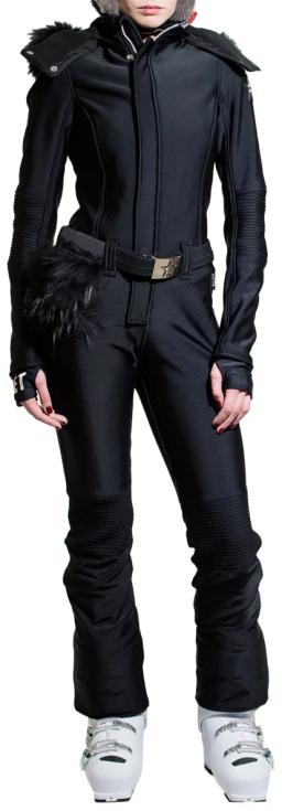 Womens Ghoster Fur One Piece Ski Suit Black