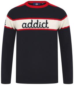 Addict Mens Sweater Dark Blue