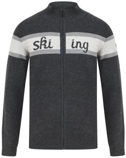 Skiing Mens Sweater Sepia