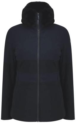 Levanne Real Fur Womens Ski Jacket Dark Blue