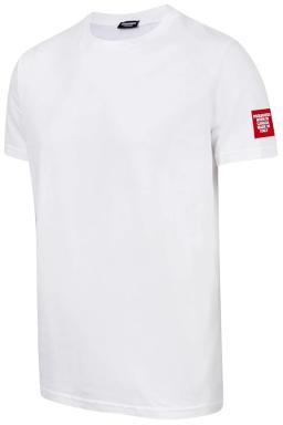 Logo Print Stretch Cotton Mens T-Shirt White