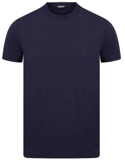 Logo Print Stretch Cotton Mens T-Shirt Navy