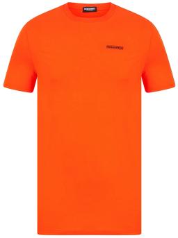 Mens Chest Logo Stretch Cotton T-Shirt Orange