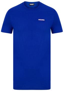 Mens Chest Logo Stretch Cotton T-Shirt Royal Blue