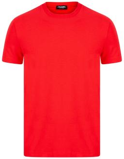 Mens Arm Logo  Round Neck T-Shirt Red