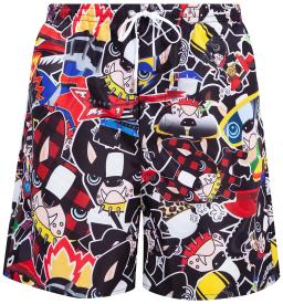 Mens Dogs Print Swim Shorts Multicolor