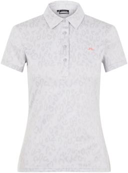 Womens Alaya Jacquard Golf Polo Animal Grey White