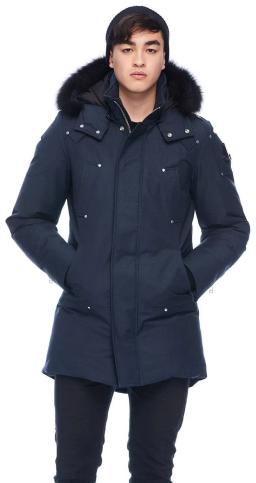 Stirling Mens Parka Coat Navy/Black Fur