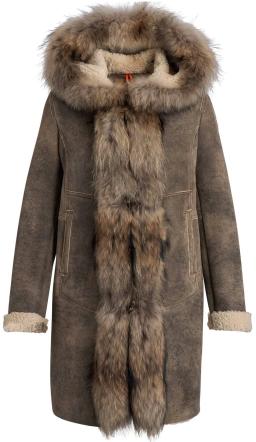 Megan Womens Parka Coat Chestnut