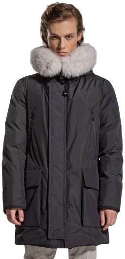Magina DR Fur Mens Parka Coat Black