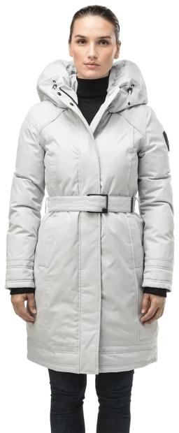 Astrid Womens Parka Coat Light Grey