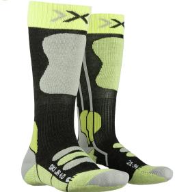 Junior 4.0 Ski Socks Anthracite Melange/Green Lime