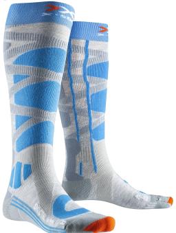 Womens Control 4.0 Ski Socks Grey Melange/Turquoise