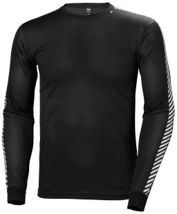 Dry Stripe Crew Mens Base Layer Black