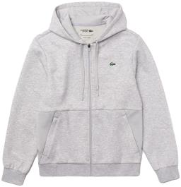 Sport Mesh Panels Mens Tennis Hoodie Grey Chine/Light Grey