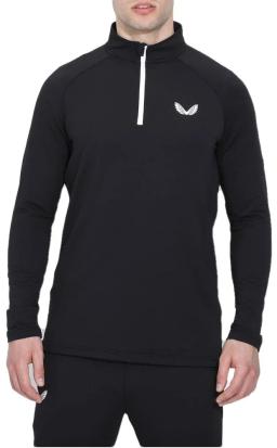 Pro Tech Performace Quarter Zip Mens running Sweatshirt Black