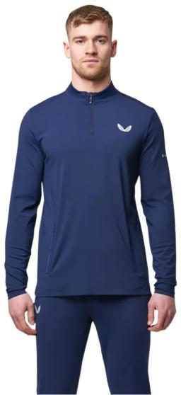 Active Technical 1/4 Zip Mens Running Top Peacoat