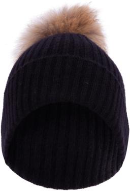 Fur Linda Beanie Cashmere Black