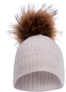 Fur Linda Beanie Cashmere White