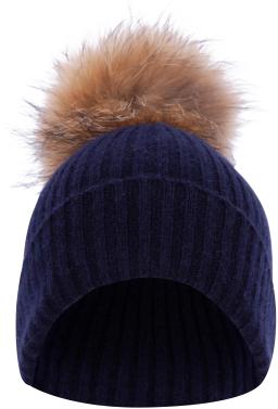 Fur Linda Beanie Cashmere Navy