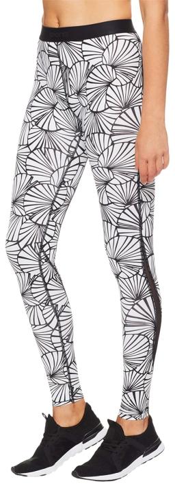 Womens DNAmic Long Tights Graphic Sunfeather Black/White