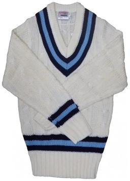 Mens Cricket Sweater Navy/Sky