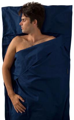 Premium Cotton Travel Mummy Liner Navy Blue