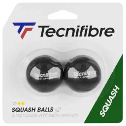 Squash Ball Double Yellow Dot (Pack of 2) Black